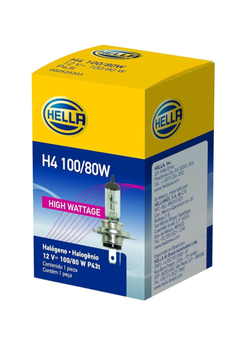 Foco H4 100/80w Hella High Wattage
